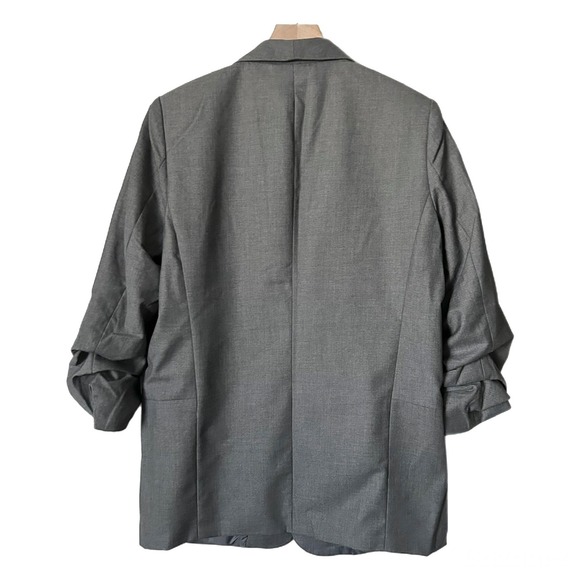 NEW Anthropologie x Mare Mare Cinch Sleeve Open Front Boyfriend Blazer Sz Large - Picture 3 of 5